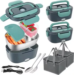 2pz Contenitore Scaldavivande Elettrico 110V Riscaldatore Portatile Auto Ufficio - Foto 1 di 15