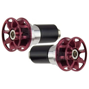 Red Handle Bar End CNC Vendetta Hollow 7/8" Bars 6mm Cap Weight Slider - Picture 1 of 3