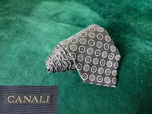 ●✿ LUXUS CANALI MADE IN ITALY KLASSISCHE GRAUE HERREN KRAWATTE 100% SEIDE - 3,85" ✿● - Bild 1 von 7