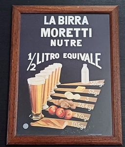 BIRRA MORETTI QUADRETTO STAMPA PUBBLICITARIA CM 25X45 - Imagen 1 de 3