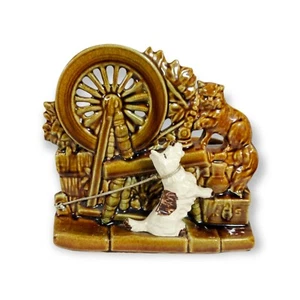 Maceta McCoy Scottie Dog & Kitty At Spinning Wheel de colección, ¡rara! - Imagen 1 de 11
