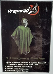 PREPARED4X Ponchos Manta Emergencia - VERDE - Retienen el 90% del Calor Corporal - NUEVO - Imagen 1 de 10