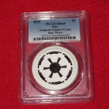 2021 NIUE 1oz Silver $2 Disney's Star Wars Galactic Empire Crest  PCGS MS69 rare