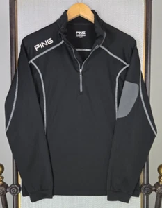 PING PERFORMANCE Mens 1/4 Zip Performance Pullover Size Medium Black Golf - Picture 1 of 13