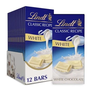 Lindt Classic Recipe White Chocolate Bar 12 Count Gourmet 4.4 oz Treats - Picture 1 of 7