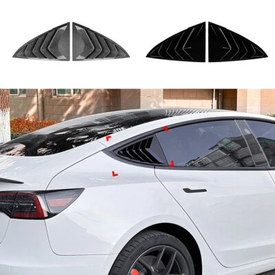 Tesla Model 3 2017-2026 Rear Side Window Cover Louver Sport Style Accessories - Imagem 1 de 4