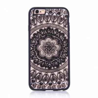 LG G6 Cellulare Custodia Mandala Protettiva Case Motivo Kreis Bumper Henna Nera - Immagine 1 di 4