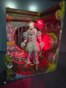 Custom DIORAMA Pennywise SEWER IT Dancing Clown 1:10 Scale -for 7" Action Figure - Picture 1 of 7