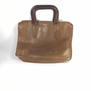 COACH Tanned Cowhide LEATHER MACBOOK BRIEFCASE Attaché BAG 1970’s  9”x 13” - Picture 1 of 6