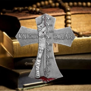 Moneda Desafío Cristiano Cruz Caballeros Templarios DEUS VULT Regalo Recuerdo Religioso - Imagen 1 de 9