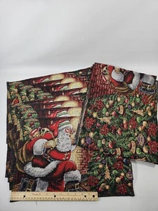 Violet LN. Set 8 Tapestry Placemats Plus Center, 12" x 18", SANTA Christmas Tree - Picture 1 of 16