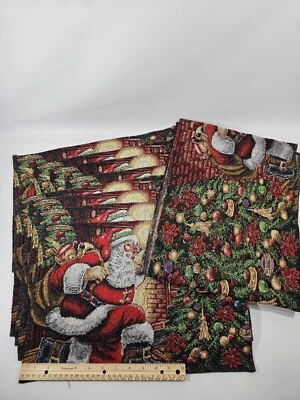Violet LN. Set 8 Tapestry Placemats Plus Center, 12" x 18", SANTA Christmas Tree - Image 1 of 4