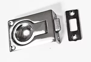 Lifting ring, spring loaded with catch, polished chrome, 58mm x 40mm -- 17000C - Picture 1 of 4