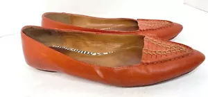 Coach Oakland” leather Flats Woman’s size 8.5 B pointed shoes orange - Picture 1 of 13