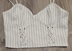 Top A Calin by Flying Tomatoes 100 % poliéster talla mediana a rayas cremallera trasera - Imagen 1 de 7