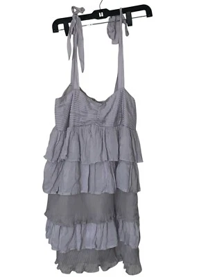 Vestido túnica Ya Los Angeles para mujer gris sin mangas con volantes en capas talla grande boho Foto 1 de 4