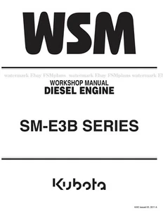 Kubota SM-E3B Z482-E3B Z602-E3B D722-E3B D782-E3B D902-E3B Workshop Manual - Picture 1 of 4