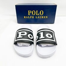 Polo Ralph Lauren Cayson Polo Spell Out Logo Pool Slide New In Box