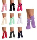 Ladies Frilly Ankle Lace Socks Cute Crew Length Girls School Fashion Cotton 4-7