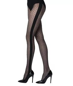 Medias Aurelia transparentes de 20 guaridas para dama Zoe con patrones negros - Imagen 1 de 2