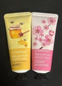 Cristalbox Natural Pure Hand Cream Honey And Cherry Blossom 2 Total Tubes - Picture 1 of 4