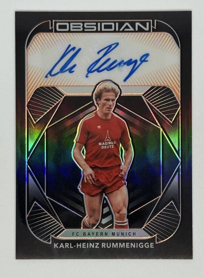 2020-21 Panini Obsidian Orange Autographs Karl-Heinz Rummenigge /10 Bayern - Image 1 of 2