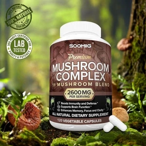 Pilzkomplex Kapseln Verbessert Fokus Gedächtnis Konzentration Energie Klarheit - Bild 1 von 11