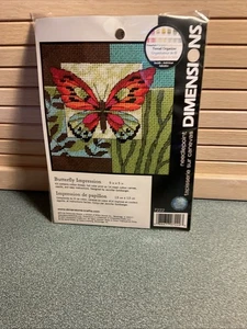Dimensions Needle Point Kit. 5x5 Butterfly - Picture 1 of 4