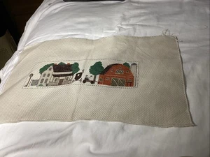 Vintage Petit Counted Cross Stitch , Amish Farm 9 By 14.5, I Would Frame 12 By 7 - Picture 1 of 4