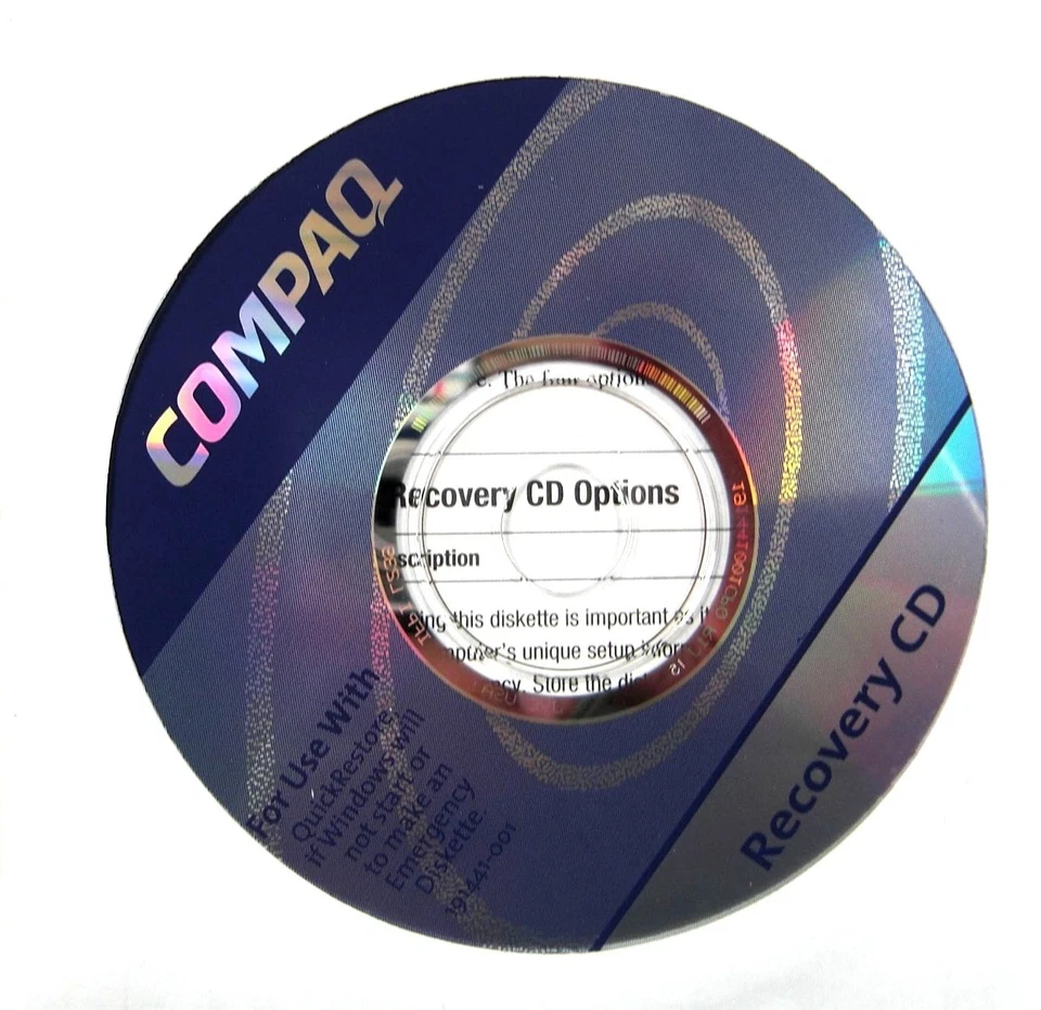 Compaq Recovery CD-ROM For Windows 191442-001 Disc Only - Image 1 of 1
