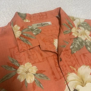 Vintage Tommy Bahama Aloha Hawaiian Shirt Men’s Silk Tropical Orange Large - Picture 1 of 9