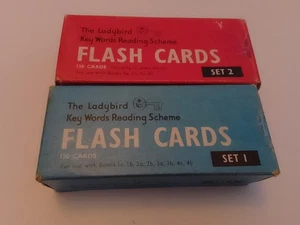 🎲 The Ladybird Key Words Reading Scheme Flash Cards Set 1 / 2 Vintage 1970s - Bild 1 von 4