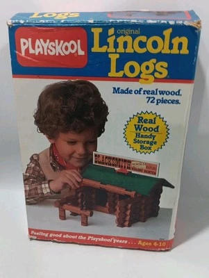 Playskool 1989 Lincoln troncos herrero cabina de troncos 72 piezas Foto 1 de 4