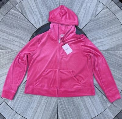 JUICY COUTURE Velour OG Bling Jacket Hoodie Only. Women’s Size 3X Pink Party - Image 1 of 4