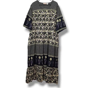 Maxi Vestido La Cera Para Mujer 3X Cambio Kaftán Túnica Estampado Floral Boho India Bolsillos  - Imagen 1 de 9