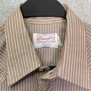 Vintage Wrangler Permanent Press Pearl Snap Striped Shirt Long Tails 15,5-33 USA - Bild 1 von 11