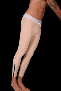 LVW AMSTERDAM Gold zippered Sports Leggings Nude 18 - Picture 1 of 11