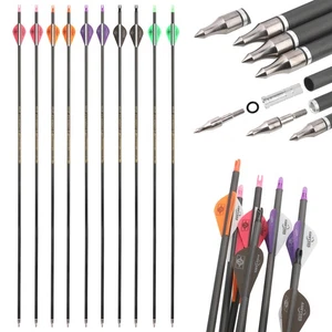 30" Pure Carbon Arrow SP300-600 ID6.2mm Archery RecurveBow Compound Bow Shooting - Picture 1 of 33