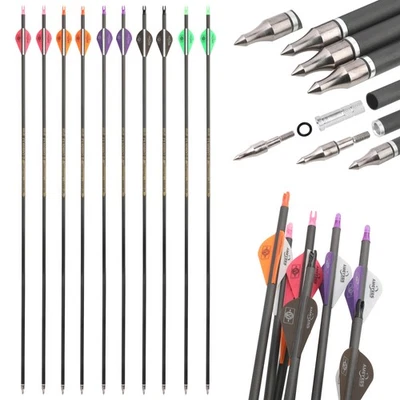 30" Pure Carbon Arrow SP300-600 ID6.2mm Archery RecurveBow Compound Bow Shooting - Image 1 of 4