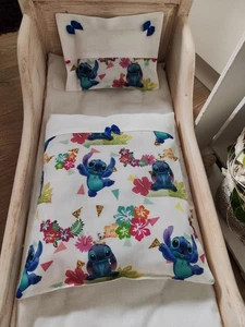 Stitch ❤kleine Puppenbettwäsche f.Korbwagen❤PuppenwagenGarnitur❤Handmade Neu - Bild 1 von 2