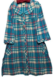 Anthony Richard’s Robe 4X Snap Front Plaid Flannel Night Gown Housecoat Muumuu - Picture 1 of 6