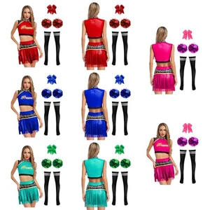 Damen Outfits Skaten Cheerleading Party Cheer Leader Bühne Performance Set - Bild 1 von 48