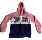 XOXO Sport Hoodie Girls S 4 Pink Blue Zip Up Sequins