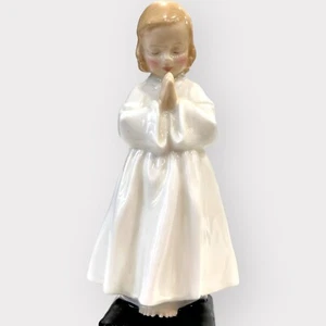 Figura Royal Doulton Hora de dormir HN 1978 Figura Niña Rezando Vestido Blanco - Imagen 1 de 7