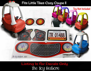Toy Restore Replacement Stickers for Little Tikes Cozy Coupe II Ride-On Car
