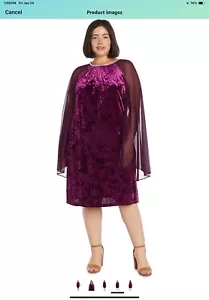 R&M Richards, Short Dress, Mother Of The Bride, Plus Size 20W, Plum Color-NWT - Picture 1 of 6