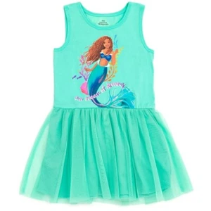 Disney Princess Ariel The Little Mermaid Tulle Tutu Green Dress Girls Size 4T - Picture 1 of 17