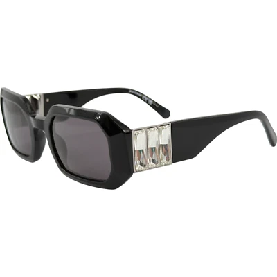 Gafas de sol Swarovski SK0387 de plástico para mujer 01A negro brillante 50-23 Lg cristales transparentes Foto 1 de 4