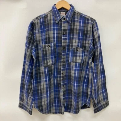 Warehouse Co 法兰绒格子衬衫棉蓝色尺寸:L 日本制造 — 第 1/4 张图片