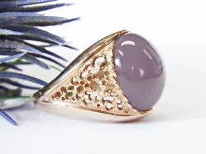 SCHMUCK-STCK RING 375 GOLD LILA JADE SOGNI NEU 324 NEU Cabochon 21 65 - Picture 1 of 4